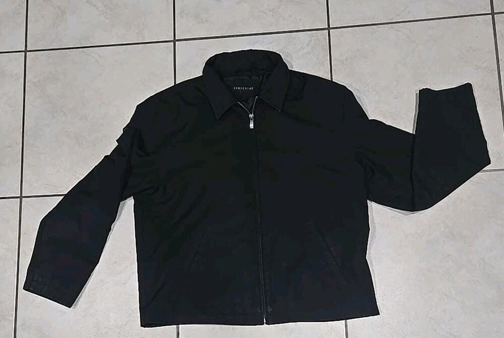 Structures Men’s Large Black Nylon Full Zip Jacket Lightweight Lined Collared